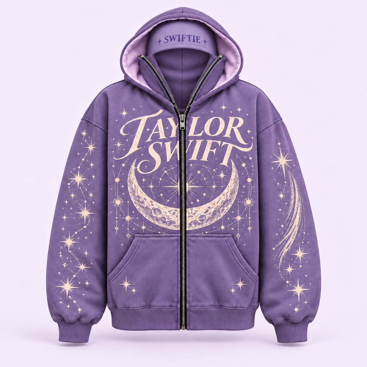 Lavender Stardust front view on very light lavender-pink studio background — design visualization