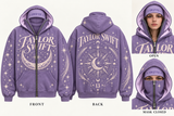 Lavender Stardust design visualization, front, back and mask open and closed